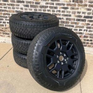 Set Of Used OEM 20" Tesla Cybertruck Wheels/tires Satin Black + Goodyear Tires.