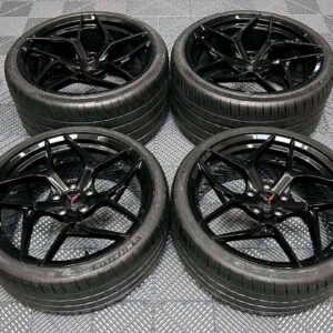 ALT12 Forged Carbon Flash Black 5x120 20x9 +38MM and 5x120 21x12 +52MM Michelin Pilot Sport 4S tires.