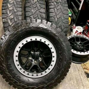 Jeep rubicon rims and tires 35 12.50 tires and 5 rims 17x8 2019 only25,000 miles on rims and tires.