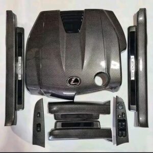 brand new carbon fiber engine cover trims and door sills for lexus